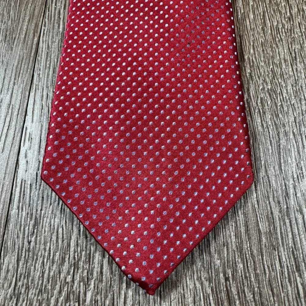 Men's Silk Blue Dot Red Neck Tie Hand Sewn by Robert Talbott for Nordstrom